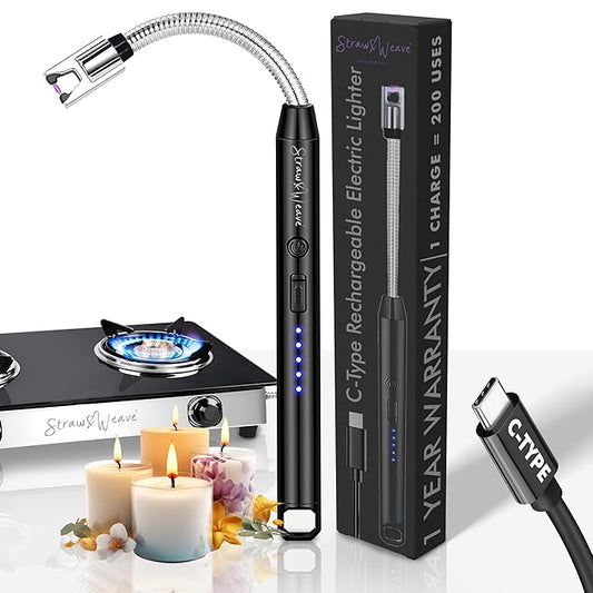 Straw Weave C-Type Rechargeable Electric Lighter