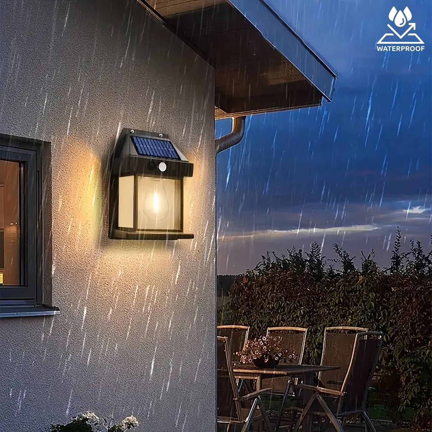 Classic Solar Wall Lantern with Motion Sensor