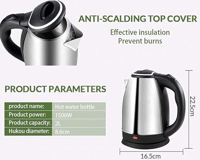 Quick Boil Stainless Steel Electric Kettle 2L