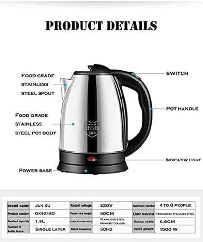 Quick Boil Stainless Steel Electric Kettle 2L