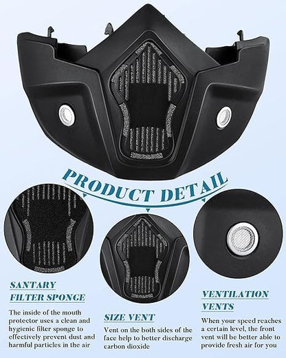 Black Motorcycle Goggle Mask with a Detachable Face Shield.