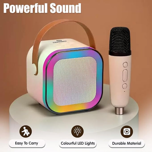 Bluetooth Speaker & Wireless Mic with Magic Voice Effects & RGB Lights