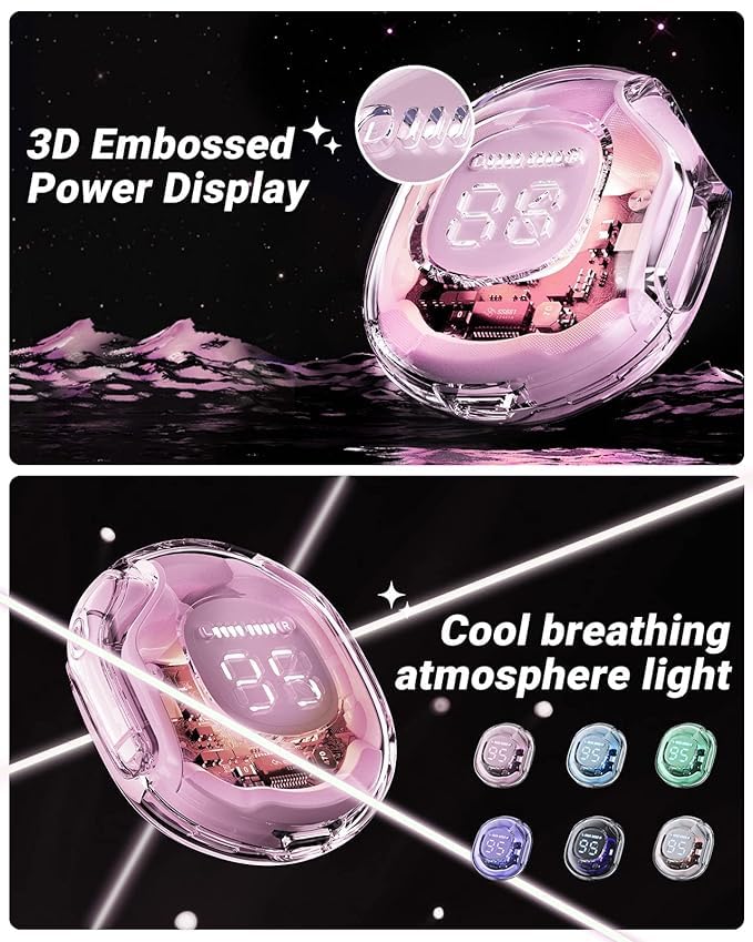 Ultrapods Pro Pink Transparent TWS Earbuds